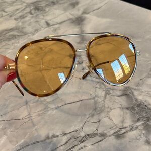 Gucci Gold and Brown Rimmed Sunglasses